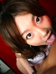 Japanese girl sucking cock