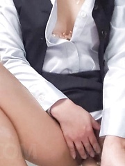 Chie Inamori Asian gets double nooky pleasure from vibrators