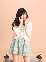 Mayuka Kuroda Asian in long socks and cute dress has big boobs